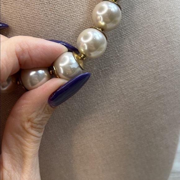 Monet Glass Pearl Necklace with Gold Accents - Picture 5 of 5